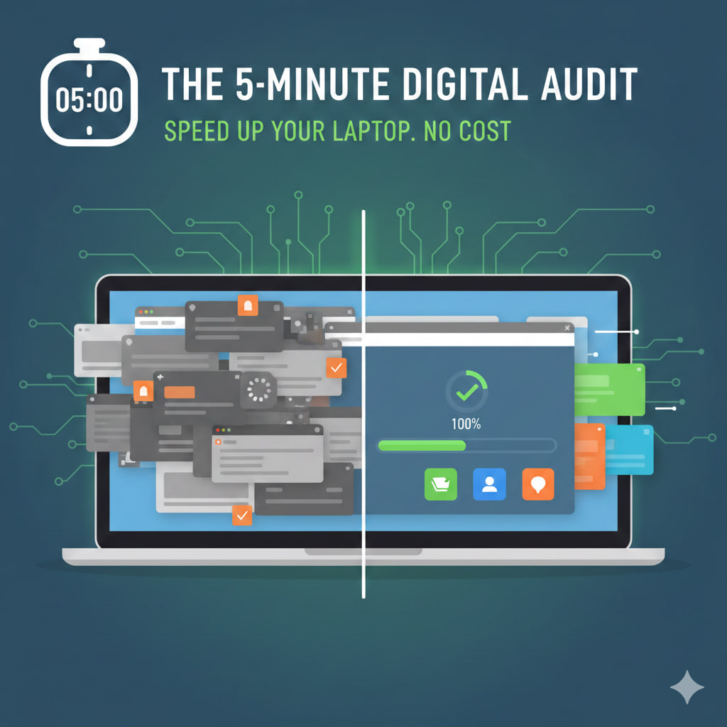 The 5-Minute Digital Audit: How to Speed Up Your Laptop Without Spending a Cent.