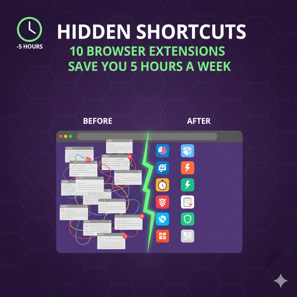 Hidden Shortcuts: 10 Browser Extensions That Will Save You 5 Hours a Week.