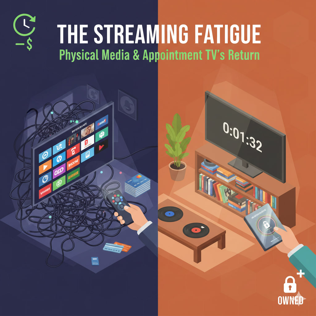 The Streaming Fatigue: Why We’re Returning to Physical Media and “Appointment” TV.
